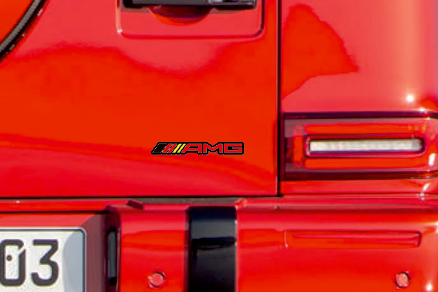 Mercedes G-Class tailgate trunk rear emblem with AMG logo (Type 2) - Image 3
