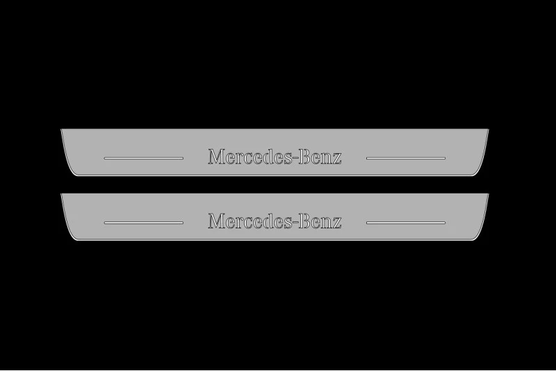 Mercedes GLC X253 2016+ LED Door Sills PRO With Mercedes-Benz Logo