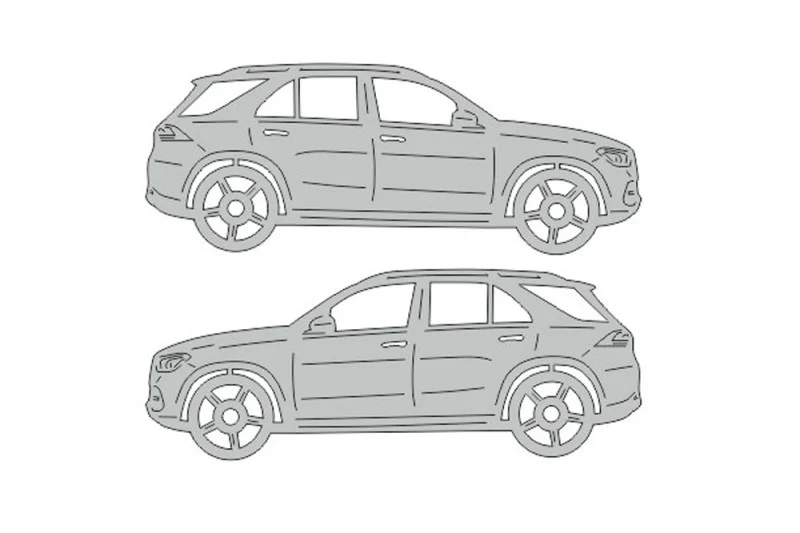 Mercedes GLE II W167 (2019+) Floor Mat Emblem Set β Stainless Steel Badges