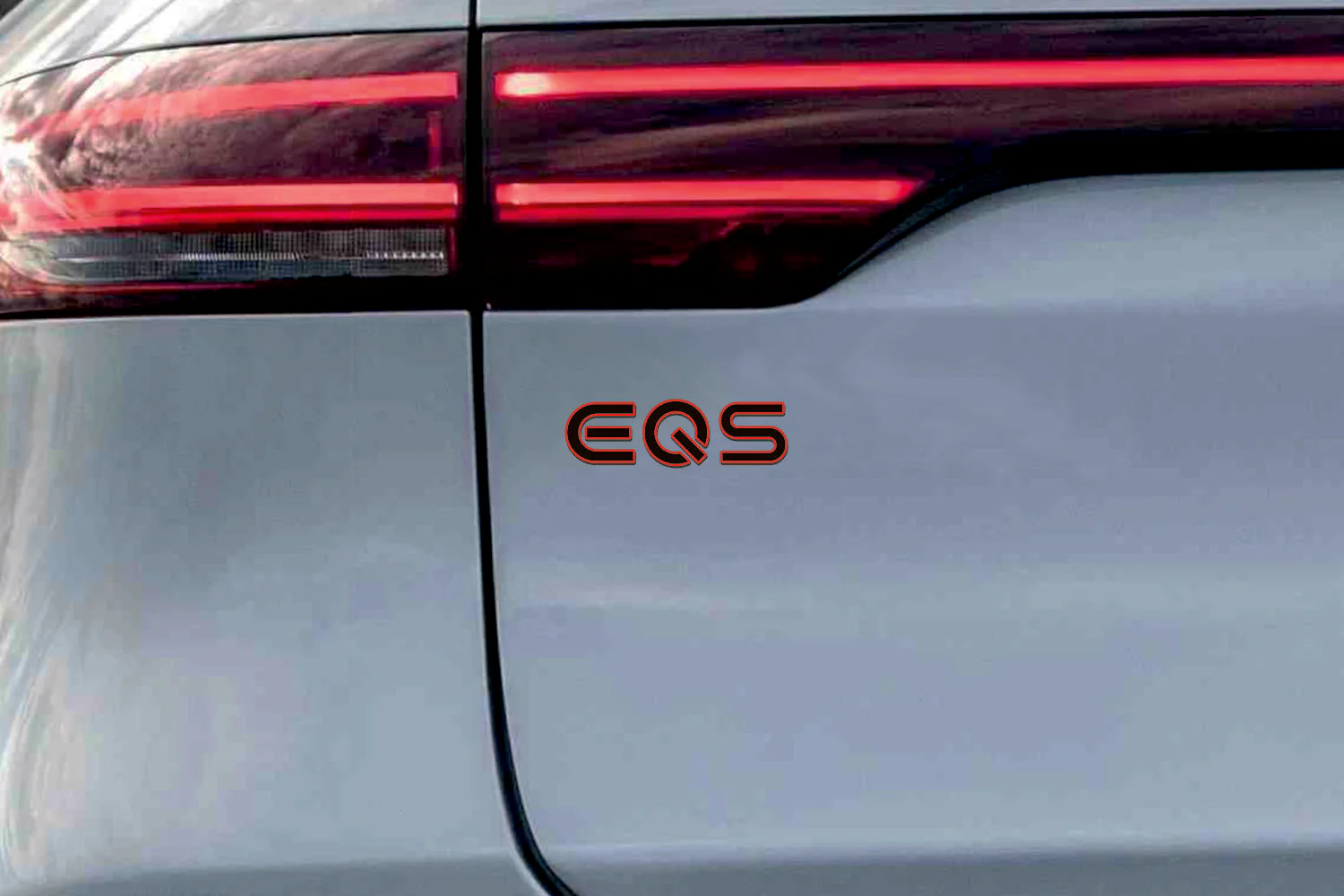 Mercedes tailgate trunk rear 3D emblem with EQS logo (type MIXT) - Image 2