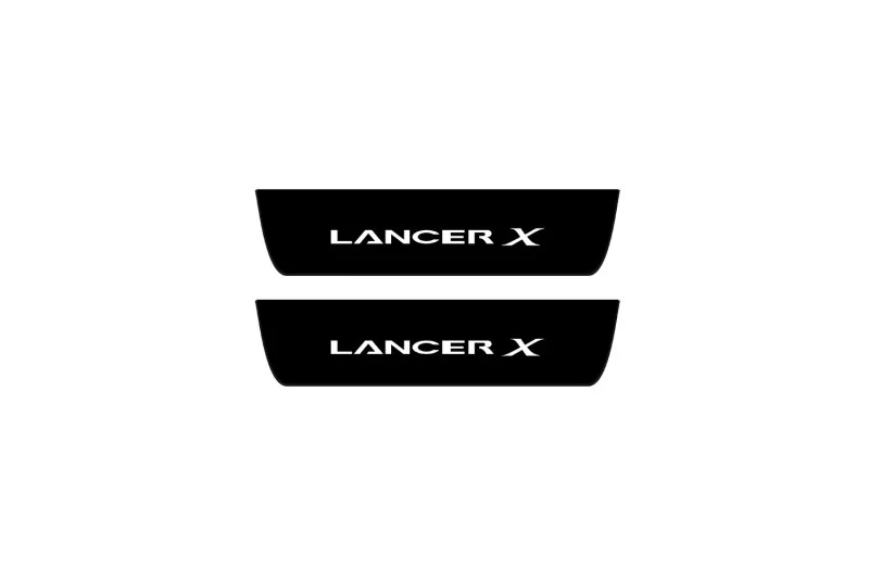 Mitsubishi Lancer X 2007-2017 Led Door Sill Pro With Logo Lancer X (Premium Painting) - Image 2