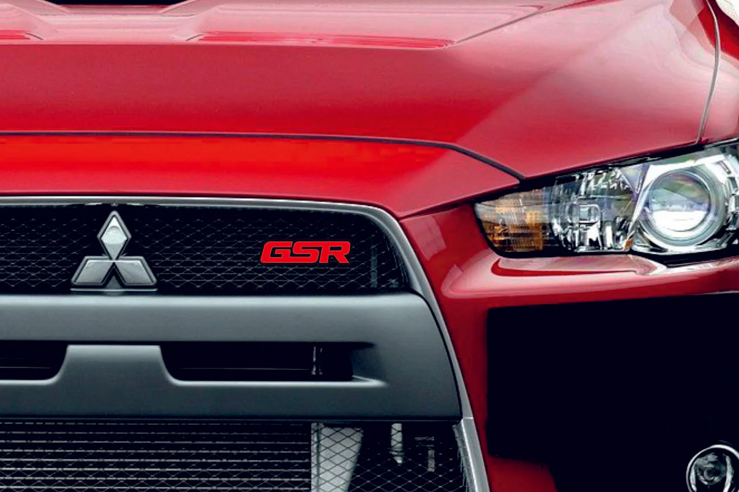 Mitsubishi Radiator grille emblem with GSR logo - Image 2