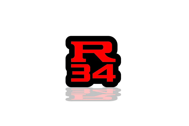 Nissan Illuminated LED Radiator Grille Emblems and Badges with R34 (type 2) logo - Image 3