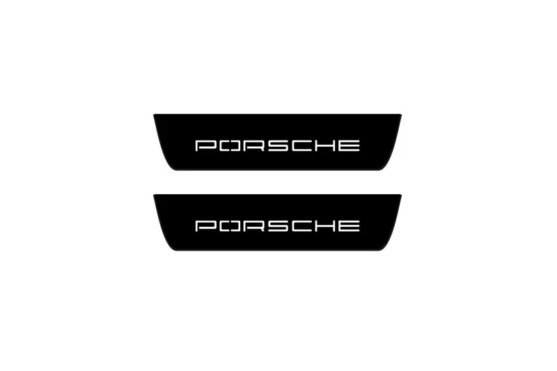 Porsche Cayenne II 2010-2017 Led Door Sill Pro With Logo Porsche (Premium Painting) - Image 2