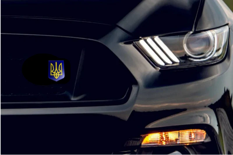 Radiator grille emblem with Coat of arms of Ukraine logo - Image 2