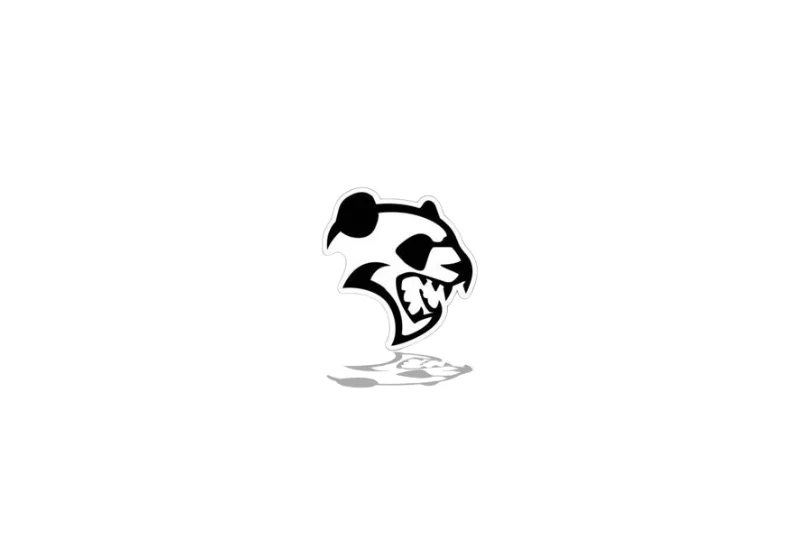 Radiator grille emblem with Hell Panda logo