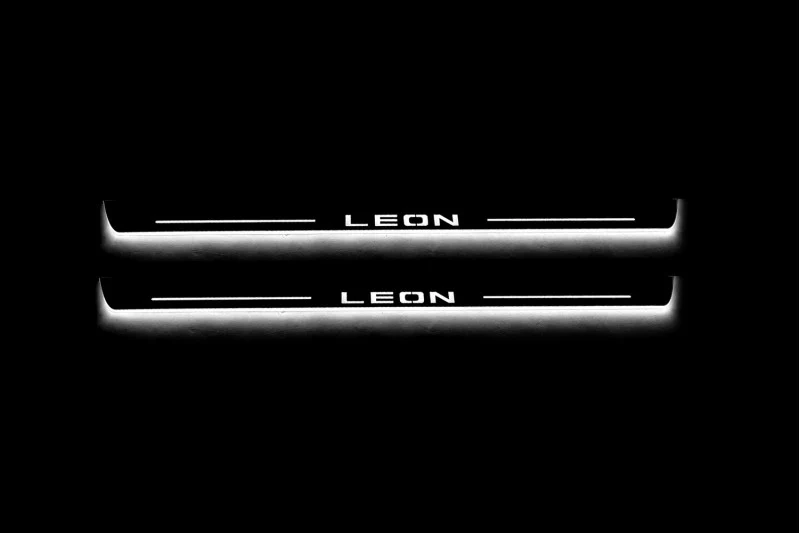 Seat Leon III 2013-2020 Auto Door Sill Plates With Logo Leon - Image 2