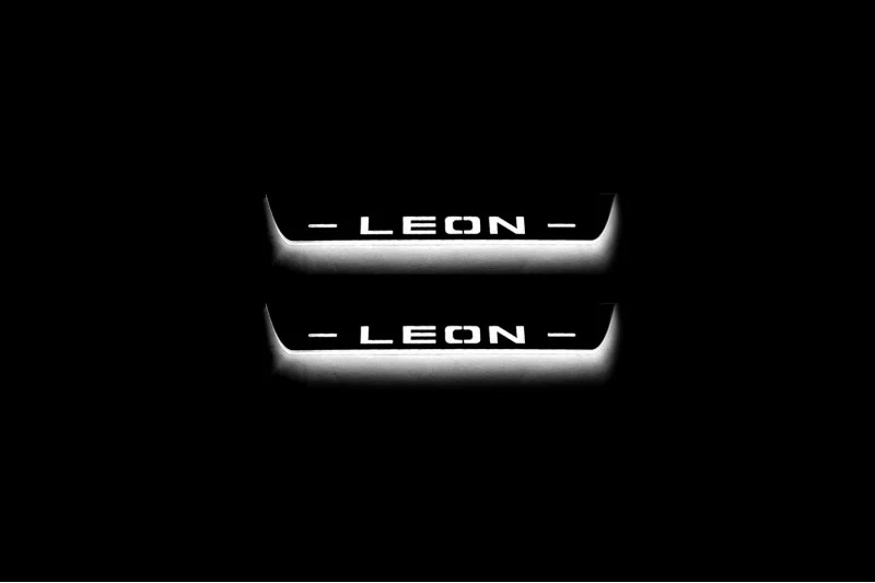 Seat Leon III 2013-2020 Auto Door Sill Plates With Logo Leon - Image 5