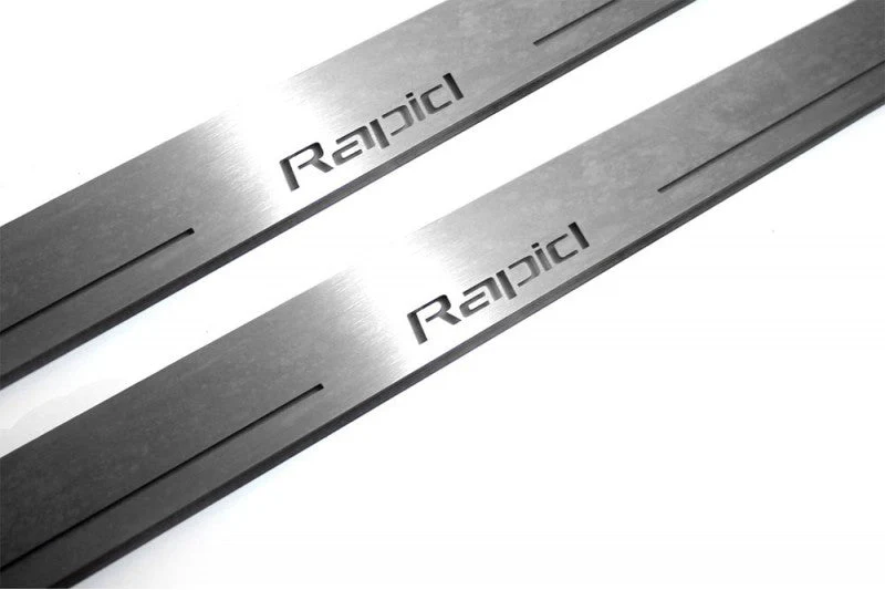 Skoda Rapid 2012+ Led Door Sills With Logo Rapid - Image 8