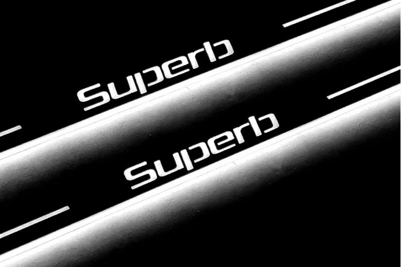 Skoda SuperB II 2008-2015 Door Sill Led Plate With Logo SuperB - Image 4