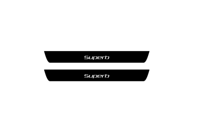 Skoda SuperB II 2008-2015 Led Door Sill Pro With Logo SuperB (Premium Painting) - Image 2