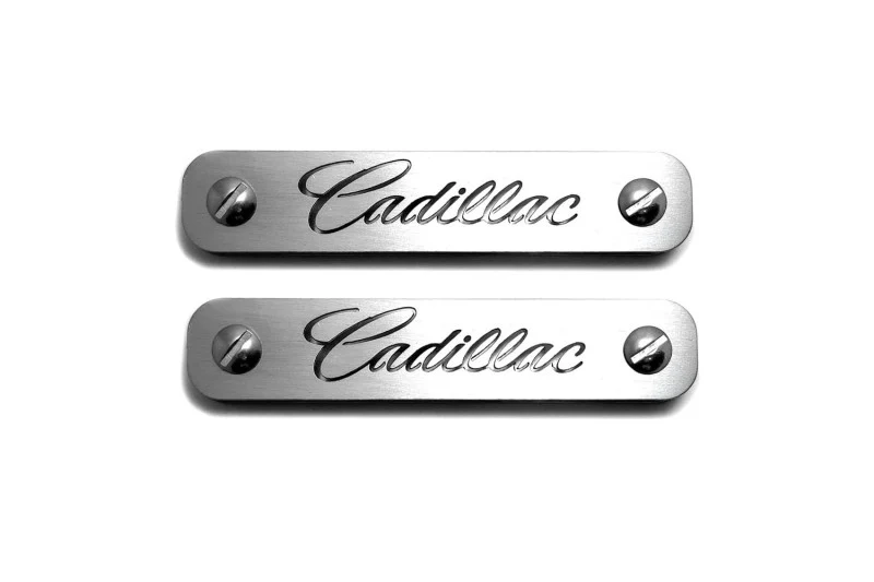 Stainless Steel Floor Mats Emblems Set Badges with Cadillac Logo - Image 3