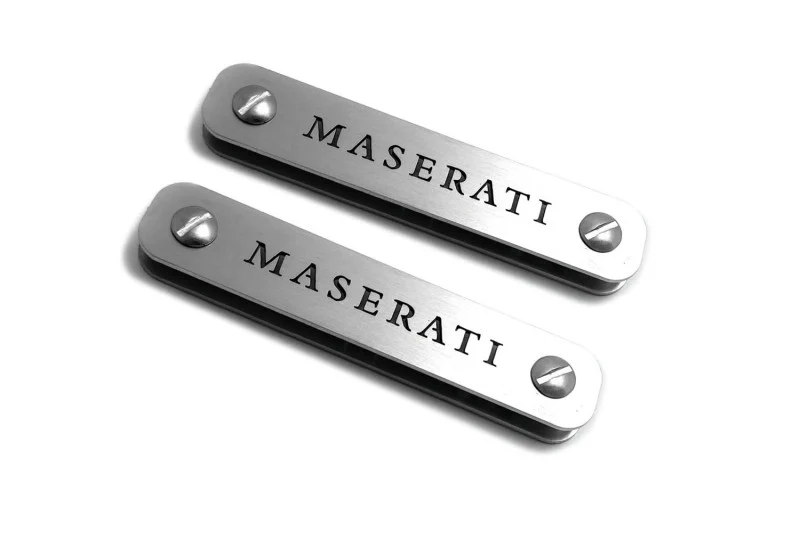 Stainless Steel Floor Mats Emblems Set Badges with Maserati Logo - Image 2