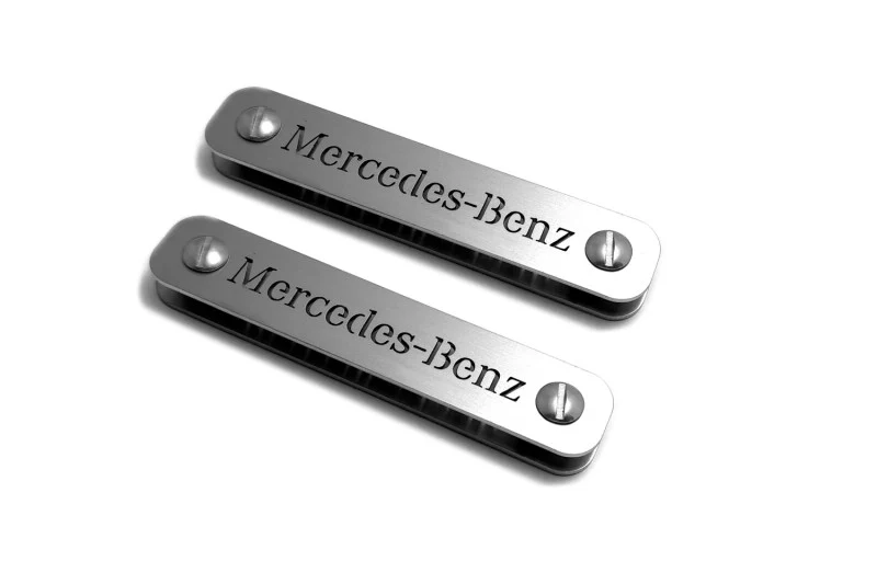 Stainless Steel Floor Mats Emblems Set Badges with Mercedes Logo - Image 2