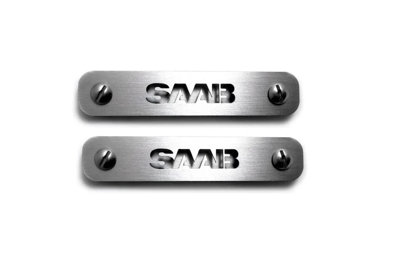 Stainless Steel Floor Mats Emblems Set Badges with Saab Logo - Image 3