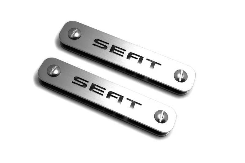 Stainless Steel Floor Mats Emblems Set Badges with Seat Logo - Image 2