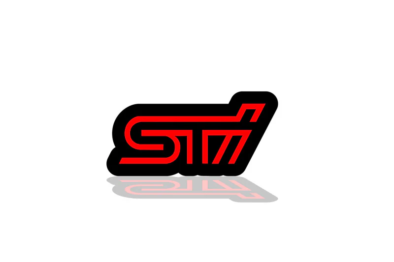 Illuminated LED Radiator Grille Emblems and Badges with STI logo - Image 4