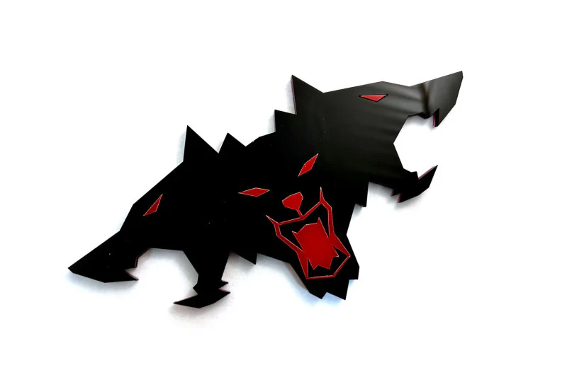 Tesla Cybertruck tailgate trunk rear emblem with Cyberbeast logo (BIG SIZE) - Image 3