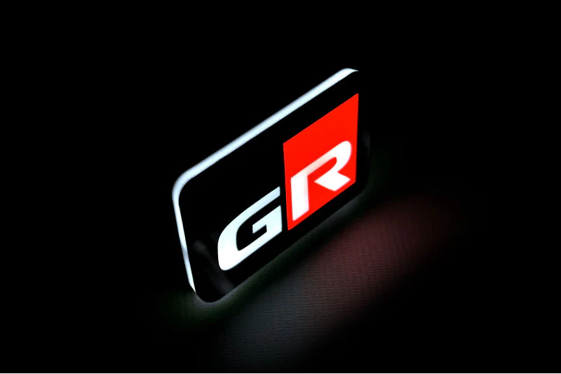 Toyota Illuminated LED Radiator Grille Emblems and Badges with GR logo - Image 4