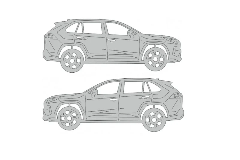 Toyota Rav4 V (2019+) Floor Mat Emblem Set β Stainless Steel Badges