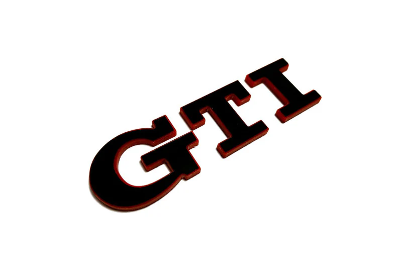Volkswagen tailgate trunk rear 3D emblem with GTI logo (type MIXT) Var. 1
