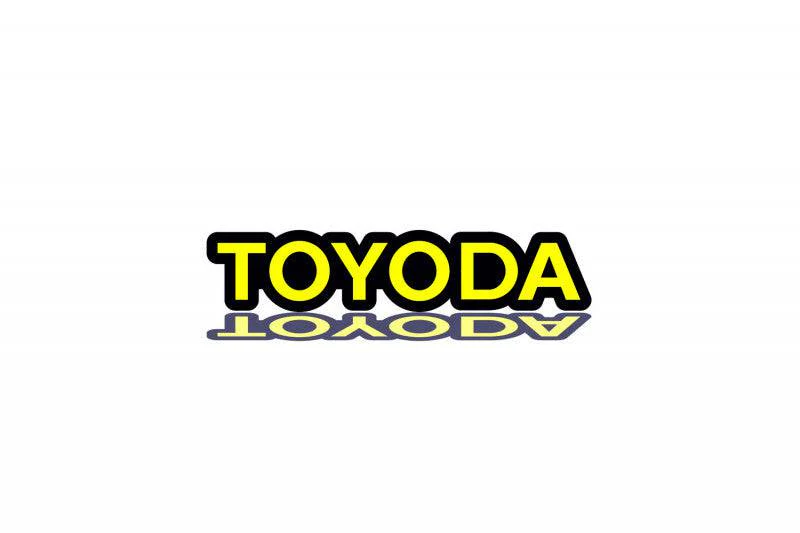 Toyota tailgate trunk rear emblem with Toyoda logo
