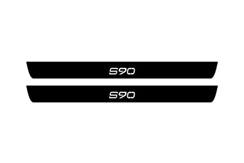 Volvo S90 II 2016+ Led Door Sill Pro With Logo S90 (Premium Painting)
