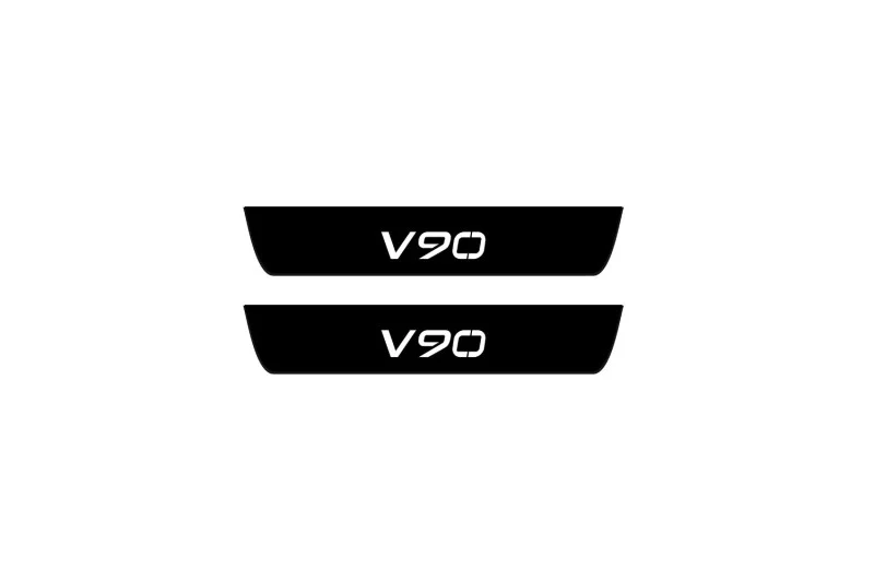 Volvo V90 II 2016+ Led Door Sill Pro With Logo V90 (Premium Painting) - Image 2